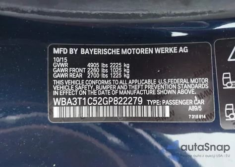 2016 BMW 428I xDrive z USA, uszkodzony, nr VIN WBA3T1C52GP822279